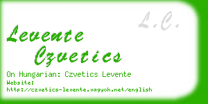 levente czvetics business card